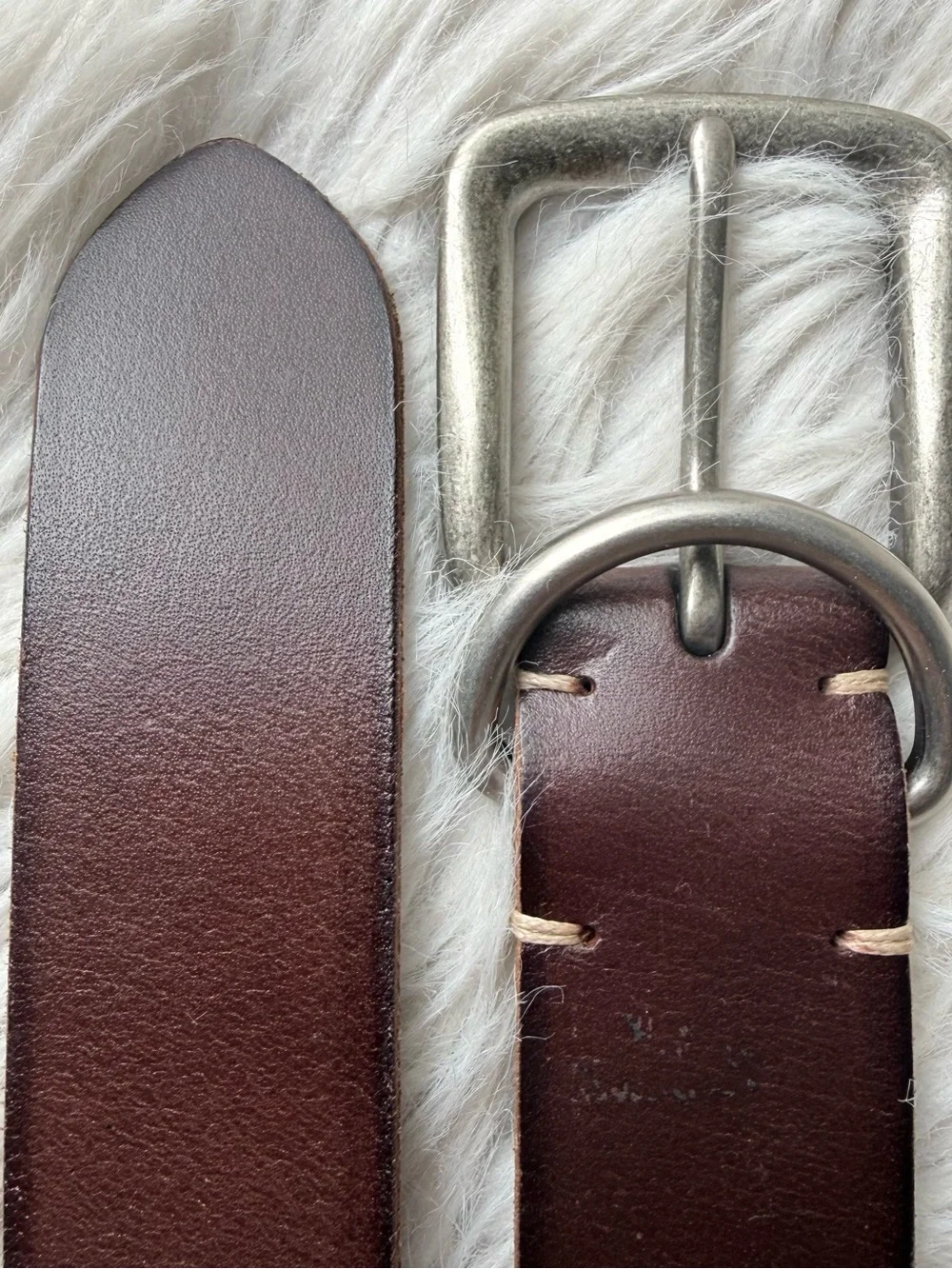 Lucky Brand Brown Leather D-Ring Belt Size 38 Western Cowboy Silver Tone NWT